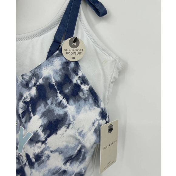 Lucky Brand Womens 2 pack Bodysuits Top Tank NEW Size Medium Strappy - Picture 11 of 12